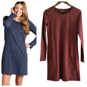 Toad & Co Tencel Blend  Windmere II Long Sleeve Dress Sienna Orange XS